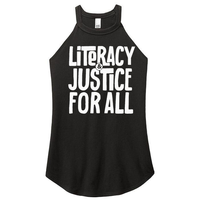 Literacy And Justice For All Social Justice Funny Women's Perfect Tri Rocker Tank