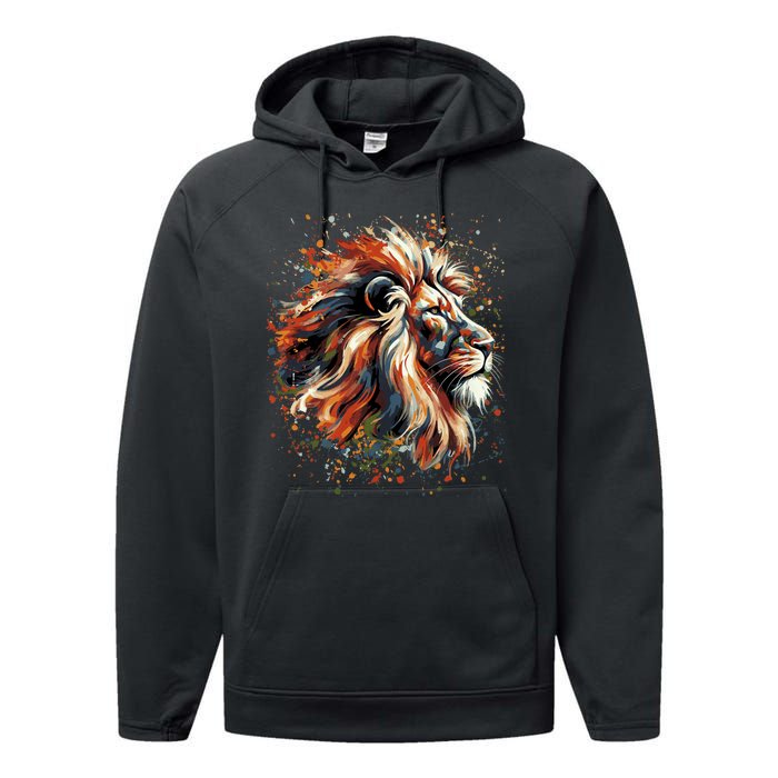 Lion Animal King Nature Graphic Women Trendy Performance Fleece Hoodie