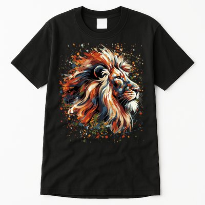 Lion Animal King Nature Graphic Women Trendy Tall T-Shirt