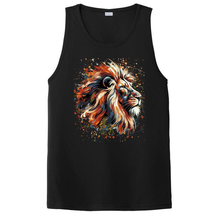 Lion Animal King Nature Graphic Women Trendy PosiCharge Competitor Tank