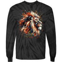 Lion Animal King Nature Graphic Women Trendy Tie-Dye Long Sleeve Shirt