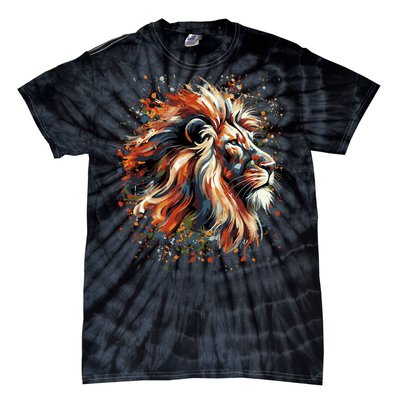 Lion Animal King Nature Graphic Women Trendy Tie-Dye T-Shirt