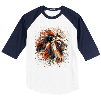 Lion Animal King Nature Graphic Women Trendy Baseball Sleeve Shirt