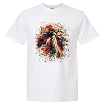 Lion Animal King Nature Graphic Women Trendy Garment-Dyed Heavyweight T-Shirt