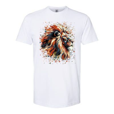 Lion Animal King Nature Graphic Women Trendy Softstyle CVC T-Shirt