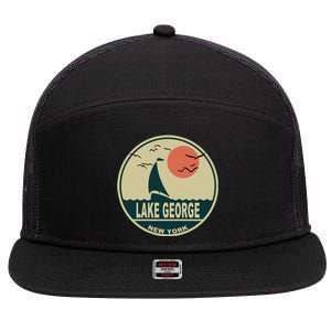 Lake George New York 7 Panel Mesh Trucker Snapback Hat