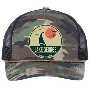 Lake George New York Retro Rope Trucker Hat Cap