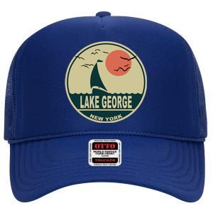 Lake George New York High Crown Mesh Back Trucker Hat