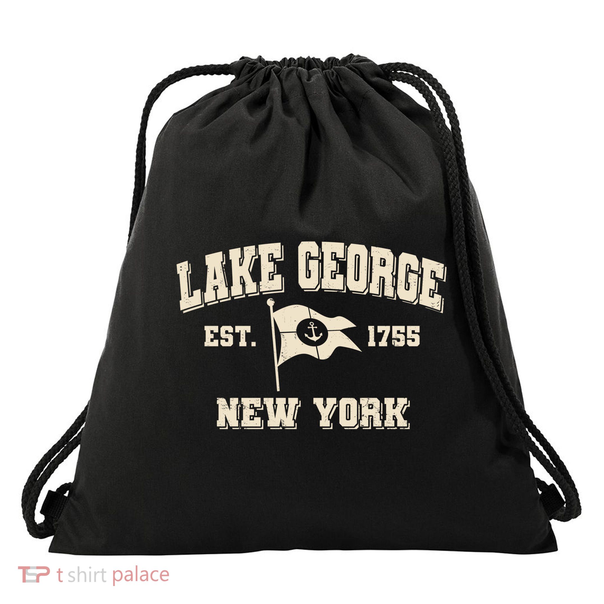 Lake George New York Est. 1755  Drawstring Bag