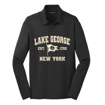 Lake George New York Est. 1755  Silk Touch Performance Long Sleeve Polo