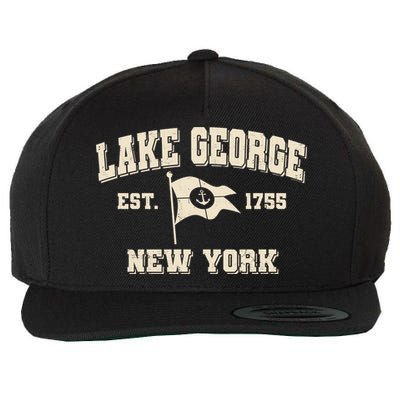 Lake George New York Est. 1755  Wool Snapback Cap