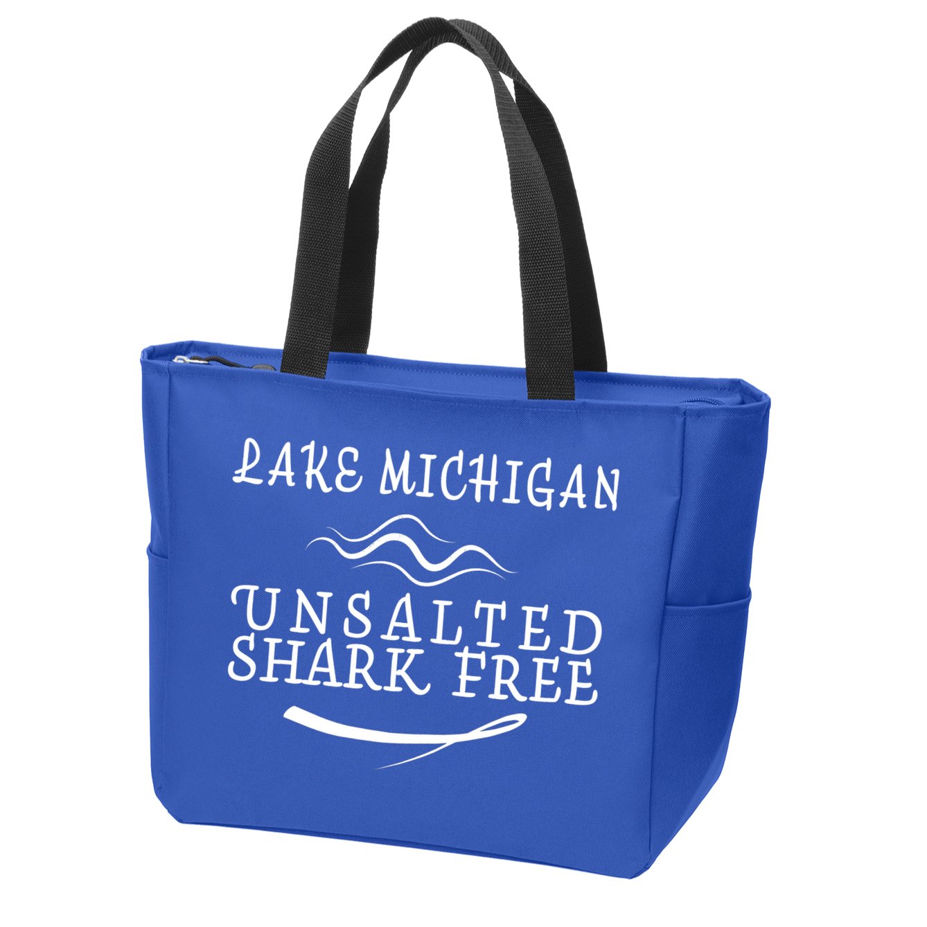 Lake Michigan Unsalted Shark Free Zip Tote Bag