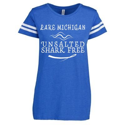 Lake Michigan Unsalted Shark Free Enza Ladies Jersey Football T-Shirt