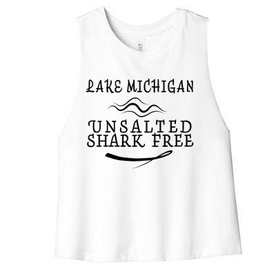 Lake Michigan Unsalted Shark Free Women's Racerback Cropped Tank