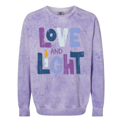 Love And Light  Hanukkah   Colorblast Crewneck Sweatshirt