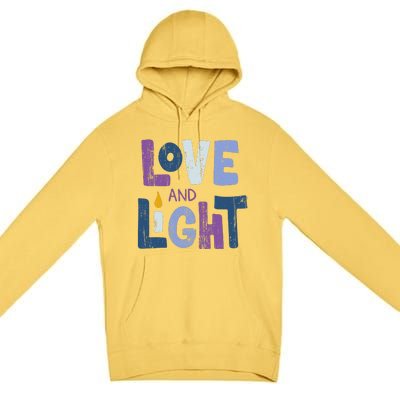 Love And Light  Hanukkah   Premium Pullover Hoodie