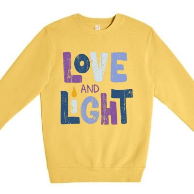 Love And Light  Hanukkah   Premium Crewneck Sweatshirt