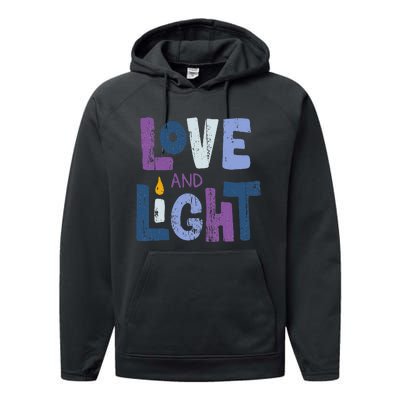 Love And Light  Hanukkah   Performance Fleece Hoodie