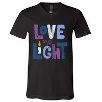 Love And Light  Hanukkah   V-Neck T-Shirt