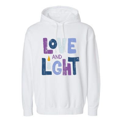 Love And Light  Hanukkah   Garment-Dyed Fleece Hoodie