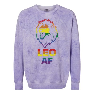 Leo AF Lion LGBT For August And July Birthday Gift Colorblast Crewneck Sweatshirt