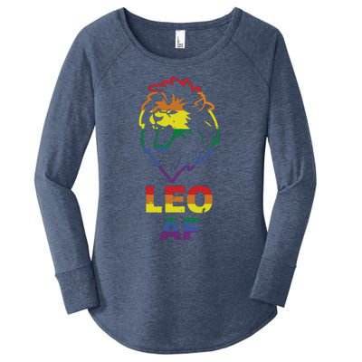 Leo AF Lion LGBT For August And July Birthday Gift Women's Perfect Tri Tunic Long Sleeve Shirt