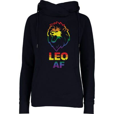 Leo AF Lion LGBT For August And July Birthday Gift Womens Funnel Neck Pullover Hood