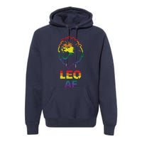 Leo AF Lion LGBT For August And July Birthday Gift Premium Hoodie