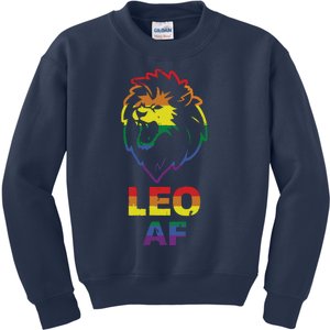 Leo AF Lion LGBT For August And July Birthday Gift Kids Sweatshirt