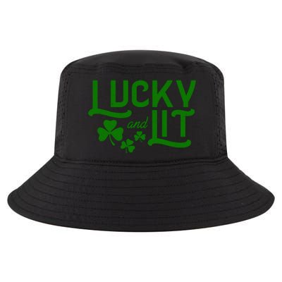 Lucky And Lit Funny St Paddy's Clover Cool Comfort Performance Bucket Hat