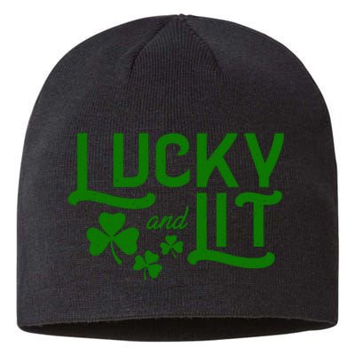 Lucky And Lit Funny St Paddy's Clover Sustainable Beanie