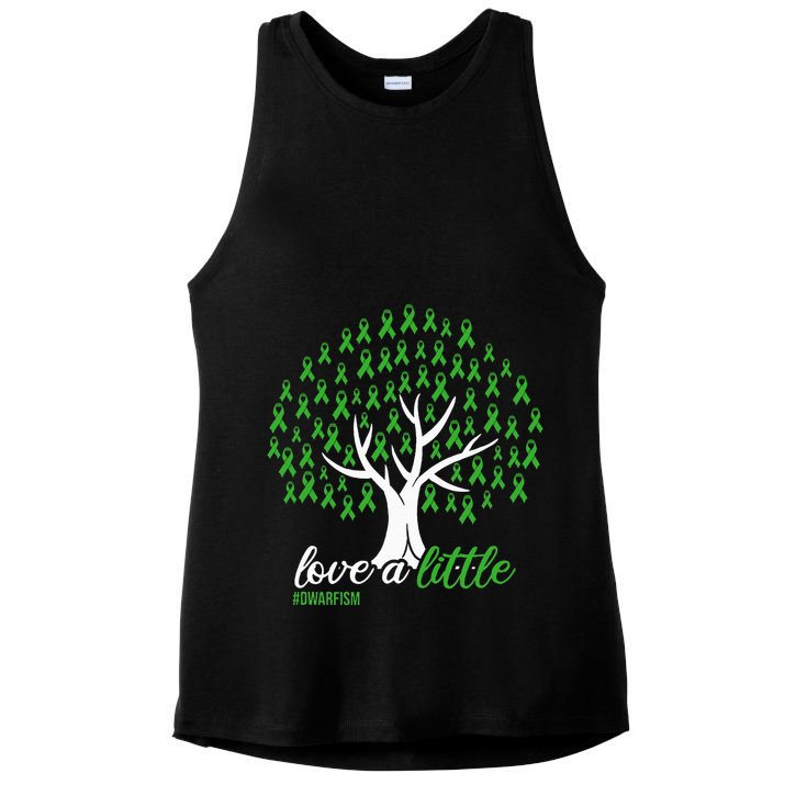 Love A Little Green Ribbon Tree Dwarfism Awareness Ladies PosiCharge Tri-Blend Wicking Tank