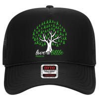 Love A Little Green Ribbon Tree Dwarfism Awareness High Crown Mesh Back Trucker Hat