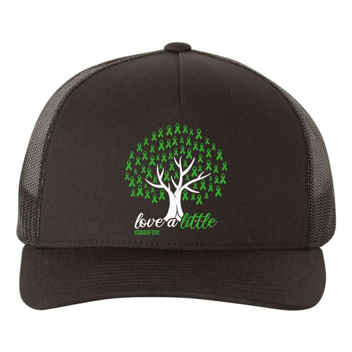 Love A Little Green Ribbon Tree Dwarfism Awareness Yupoong Adult 5-Panel Trucker Hat