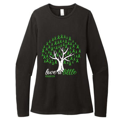 Love A Little Green Ribbon Tree Dwarfism Awareness Womens CVC Long Sleeve Shirt