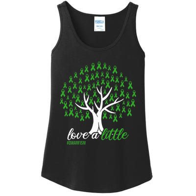 Love A Little Green Ribbon Tree Dwarfism Awareness Ladies Essential Tank