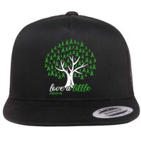 Love A Little Green Ribbon Tree Dwarfism Awareness Flat Bill Trucker Hat