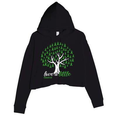 Love A Little Green Ribbon Tree Dwarfism Awareness Crop Fleece Hoodie