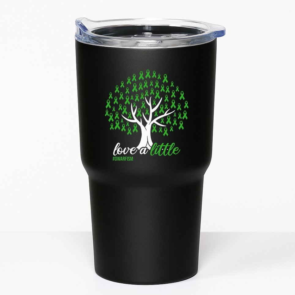 Love A Little Green Ribbon Tree Dwarfism Awareness Tumbler