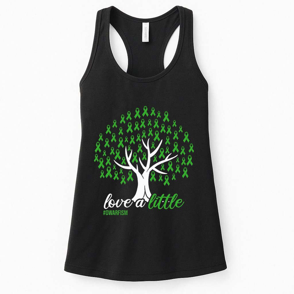 Love A Little Green Ribbon Tree Dwarfism Awareness Womens Tank Top
