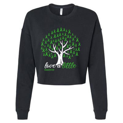 Love A Little Green Ribbon Tree Dwarfism Awareness Cropped Pullover Crew