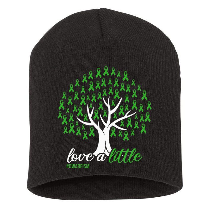 Love A Little Green Ribbon Tree Dwarfism Awareness Short Acrylic Beanie