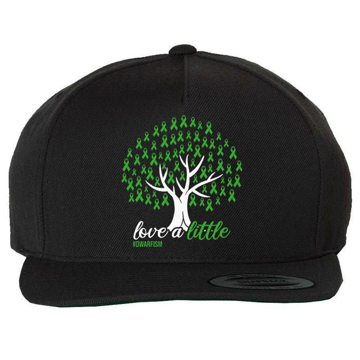 Love A Little Green Ribbon Tree Dwarfism Awareness Wool Snapback Cap