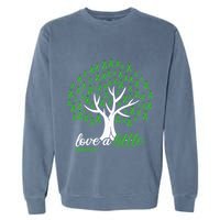 Love A Little Green Ribbon Tree Dwarfism Awareness Garment-Dyed Sweatshirt