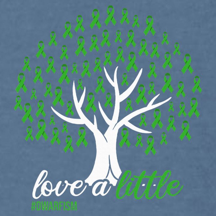 Love A Little Green Ribbon Tree Dwarfism Awareness Garment-Dyed Sweatshirt