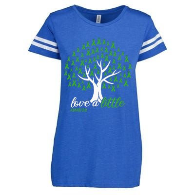 Love A Little Green Ribbon Tree Dwarfism Awareness Enza Ladies Jersey Football T-Shirt