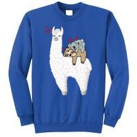 Llama And Lazy Sloth With Koala Mama Bear Valentines Gift Sweatshirt