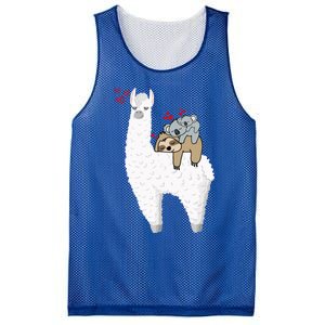 Llama And Lazy Sloth With Koala Mama Bear Valentines Gift Mesh Reversible Basketball Jersey Tank