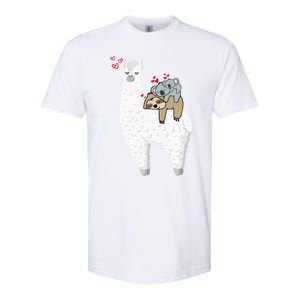 Llama And Lazy Sloth With Koala Mama Bear Valentines Gift Softstyle CVC T-Shirt