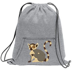 Lemur Animal Sweatshirt Cinch Pack Bag